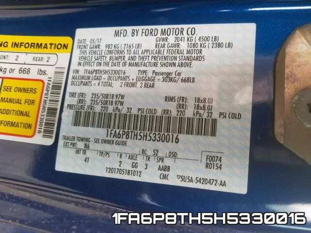 1FA6P8TH5H5330016 фото 2