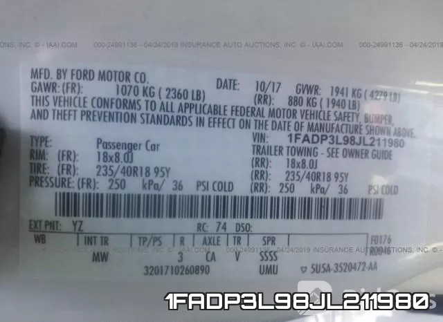 1FADP3L98JL211980 фото 10