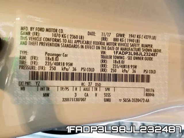 1FADP3L98JL232487 фото 2