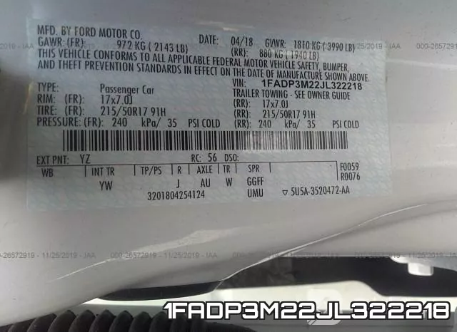 1FADP3M22JL322218 фото 10