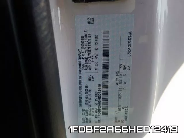 1FDBF2A66HED12419 фото 2