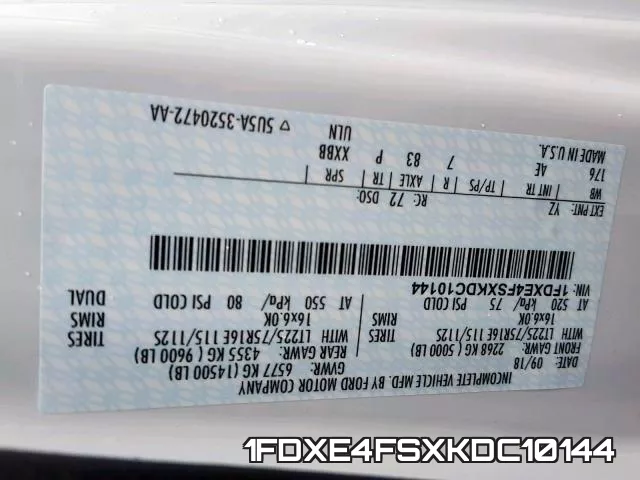 1FDXE4FSXKDC10144 фото 2