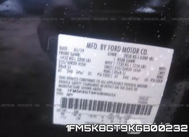 1FM5K8GT9KGB00232 фото 10