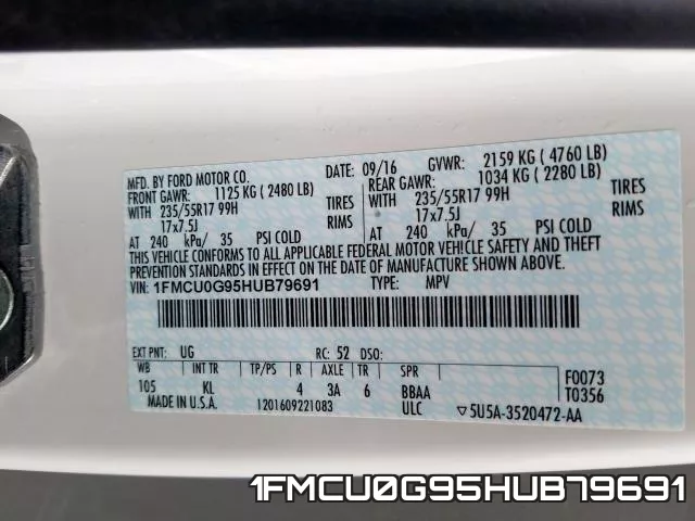 1FMCU0G95HUB79691 фото 2