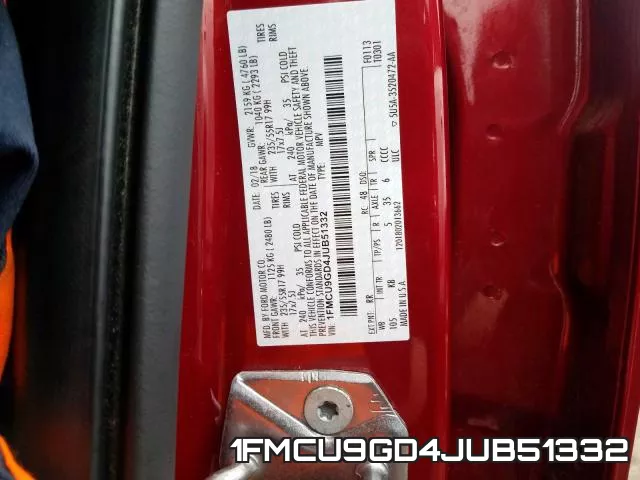 1FMCU9GD4JUB51332 фото 2