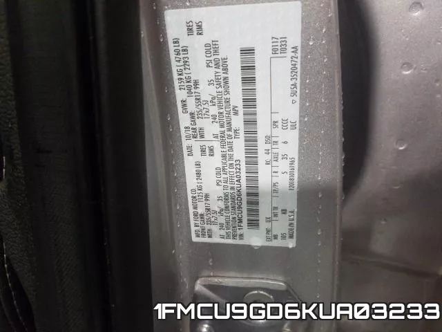 1FMCU9GD6KUA03233 фото 2