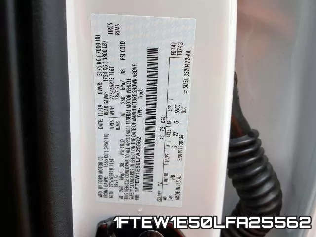 1FTEW1E50LFA25562 фото 2