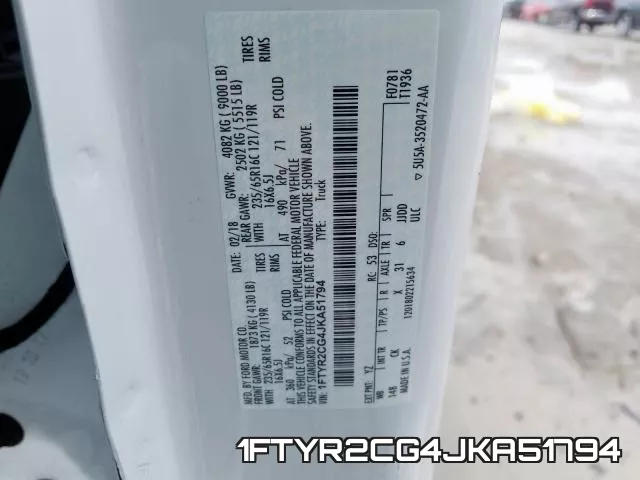 1FTYR2CG4JKA51794 фото 2