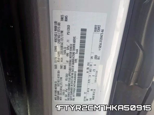 1FTYR2CM7HKA50915 фото 2
