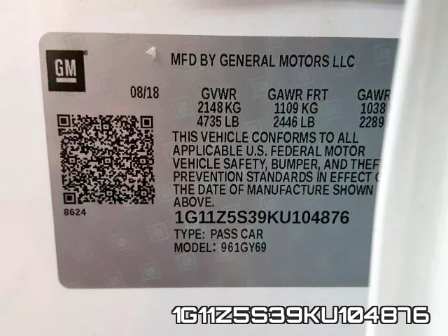 1G11Z5S39KU104876 фото 2