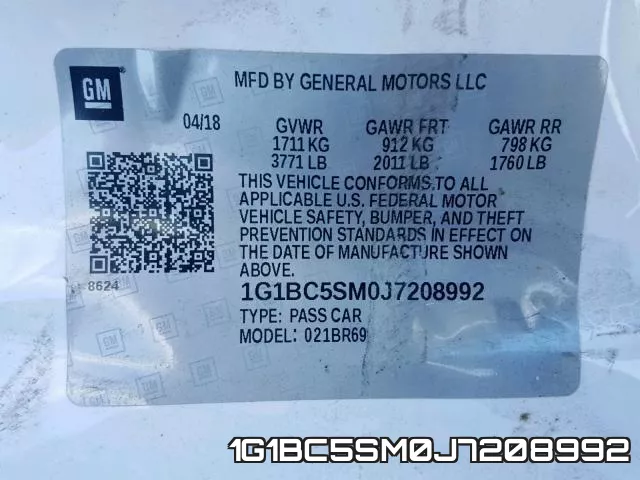 1G1BC5SM0J7208992 фото 2