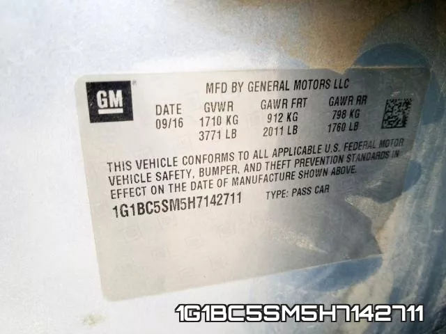 1G1BC5SM5H7142711 фото 2