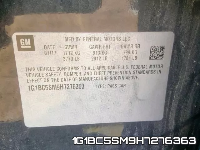 1G1BC5SM9H7276363 фото 2