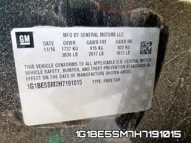 1G1BE5SM7H7191015 фото 2