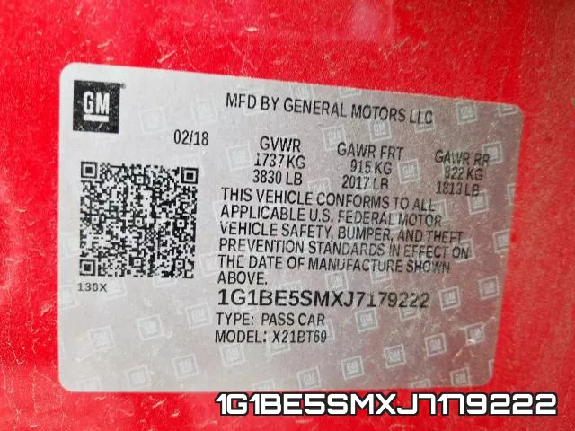 1G1BE5SMXJ7179222 фото 2