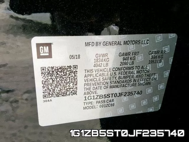 1G1ZB5ST0JF235740 фото 2
