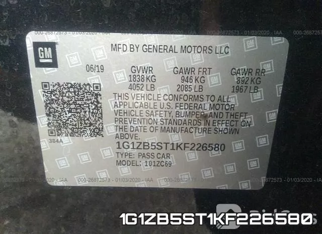 1G1ZB5ST1KF226580 фото 10