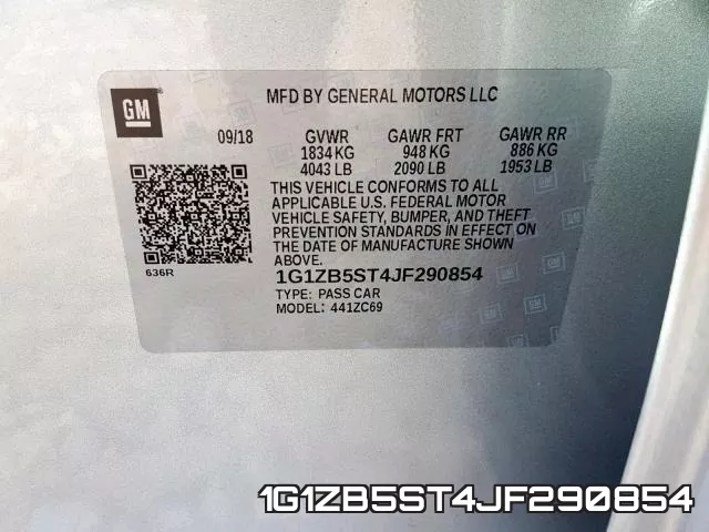 1G1ZB5ST4JF290854 фото 2
