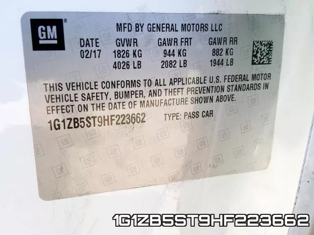 1G1ZB5ST9HF223662 фото 2