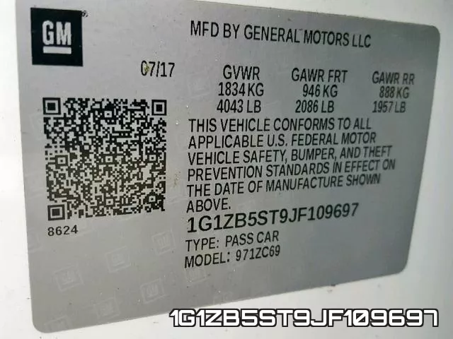 1G1ZB5ST9JF109697 фото 2