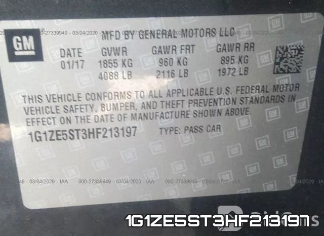 1G1ZE5ST3HF213197 фото 10