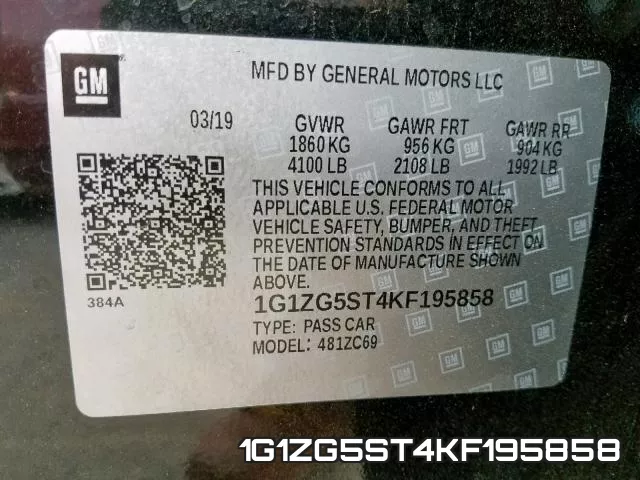 1G1ZG5ST4KF195858 фото 2