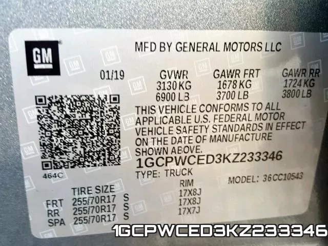 1GCPWCED3KZ233346 фото 2