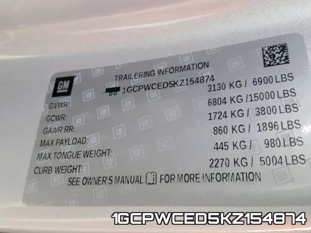 1GCPWCED5KZ154874 фото 2