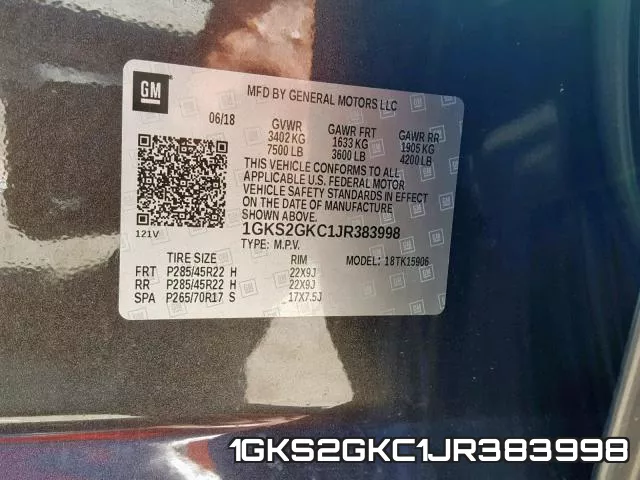 1GKS2GKC1JR383998 фото 2