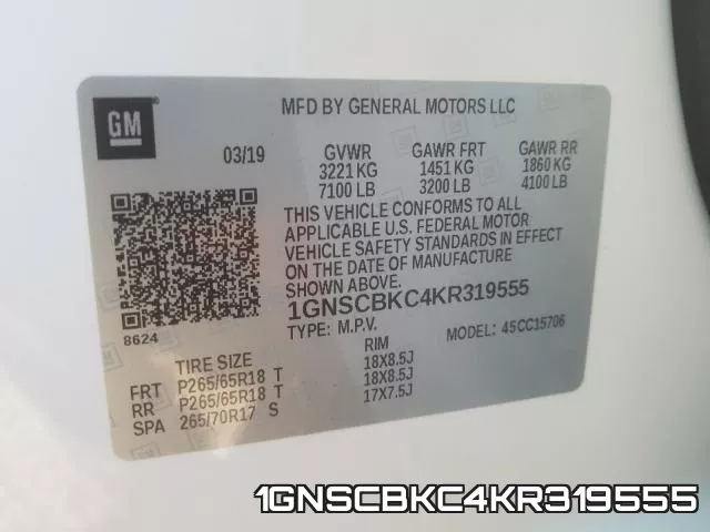 1GNSCBKC4KR319555 фото 2