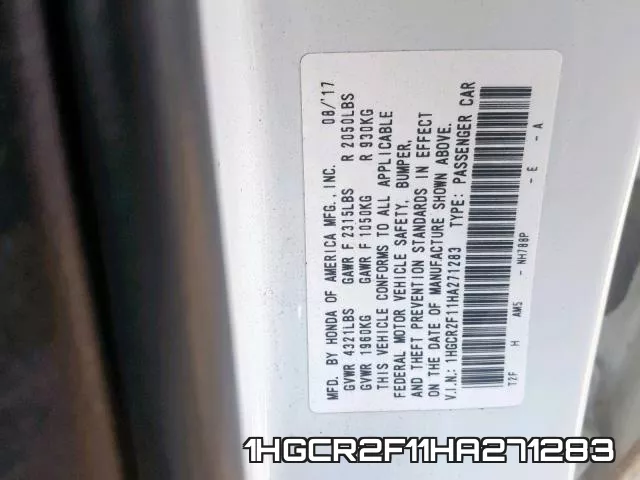 1HGCR2F11HA271283 фото 2