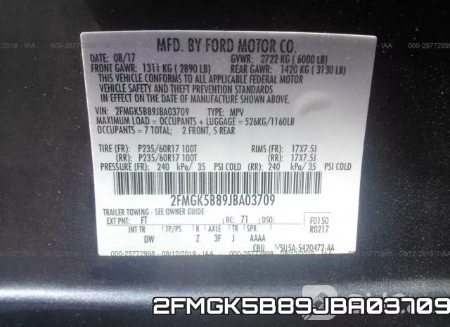 2FMGK5B89JBA03709 фото 10