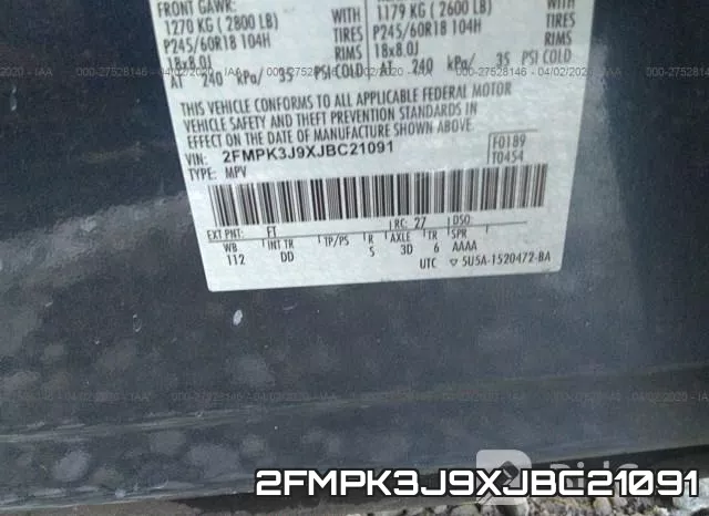 2FMPK3J9XJBC21091 фото 10