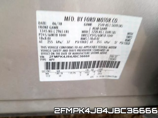 2FMPK4J84JBC36666 фото 2