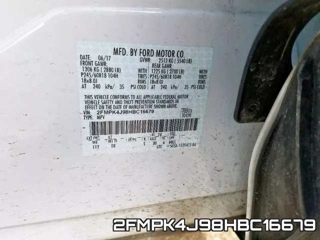 2FMPK4J98HBC16679 фото 2