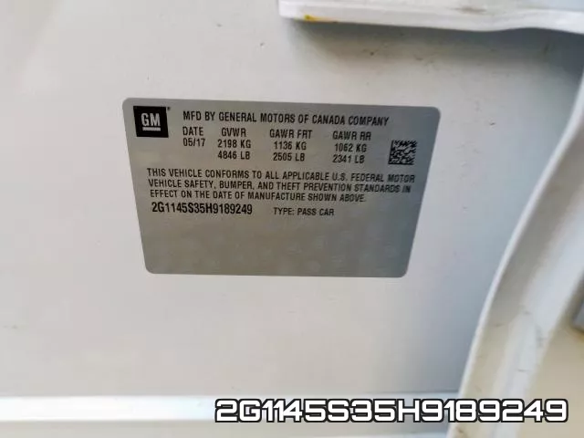 2G1145S35H9189249 фото 2