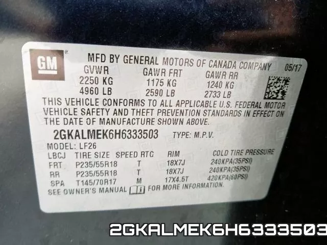 2GKALMEK6H6333503 фото 2