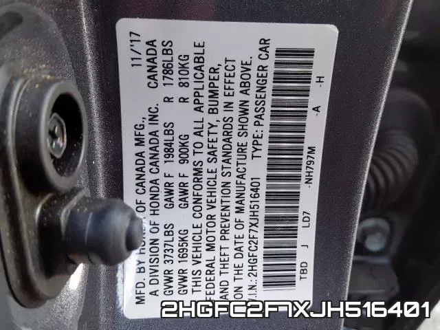 2HGFC2F7XJH516401 фото 2