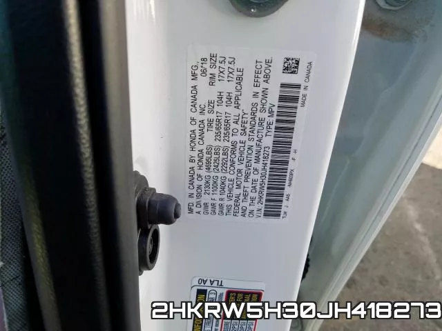 2HKRW5H30JH418273 фото 2