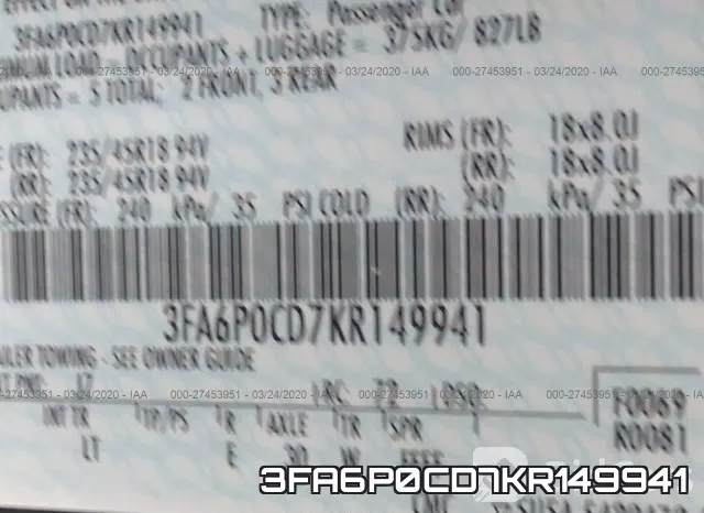 3FA6P0CD7KR149941 фото 10