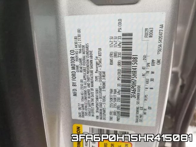 3FA6P0H75HR415081 фото 2
