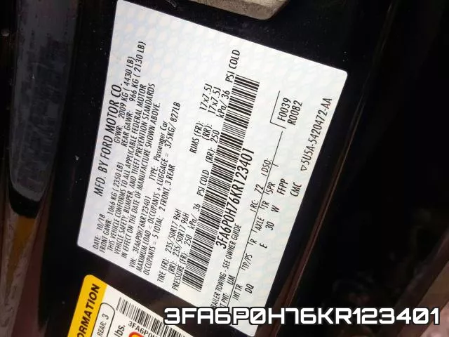 3FA6P0H76KR123401 фото 2
