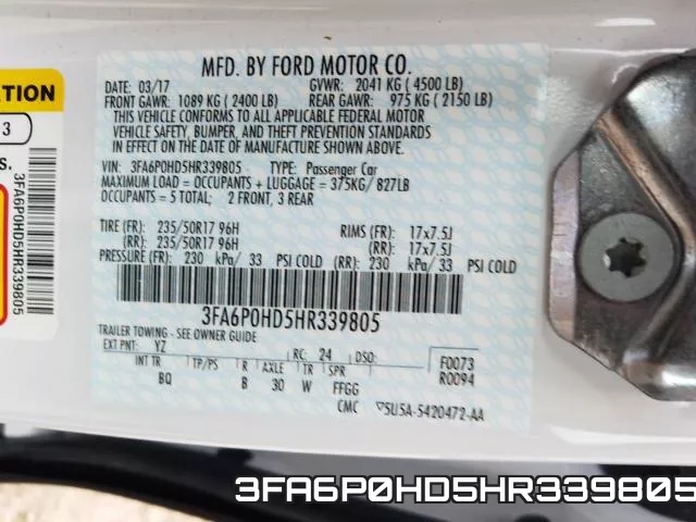3FA6P0HD5HR339805 фото 2