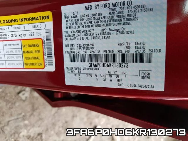 3FA6P0HD6KR130273 фото 2