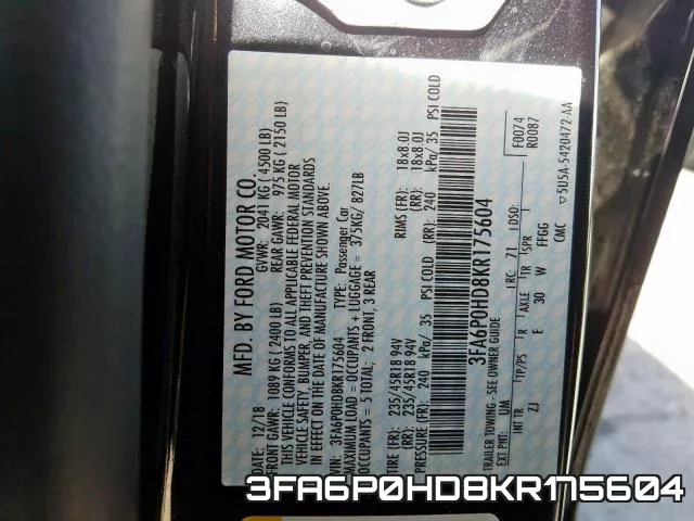 3FA6P0HD8KR175604 фото 2