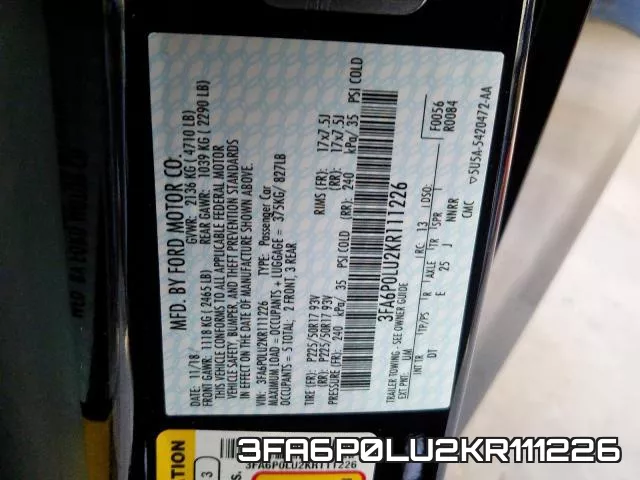 3FA6P0LU2KR111226 фото 2