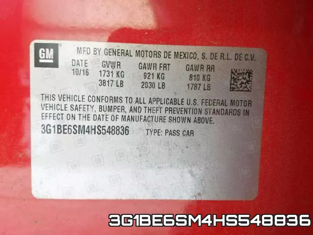 3G1BE6SM4HS548836 фото 2