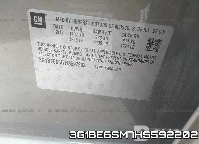 3G1BE6SM7HS592202 фото 10