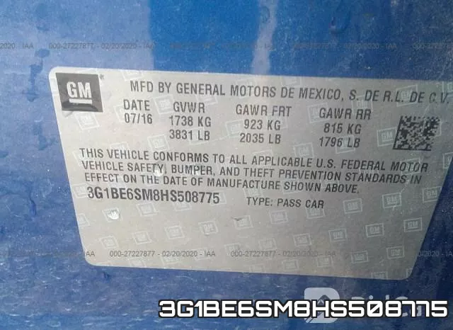 3G1BE6SM8HS508775 фото 10
