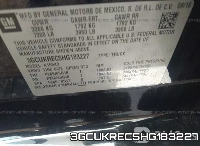 3GCUKREC5HG183227 фото 10